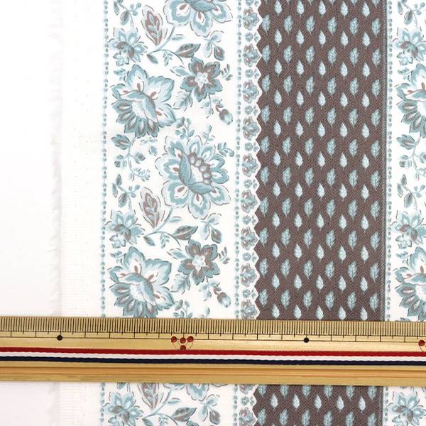 数量5から】 生地 『80サテン アンティークストライプ柄 グレー 849-2