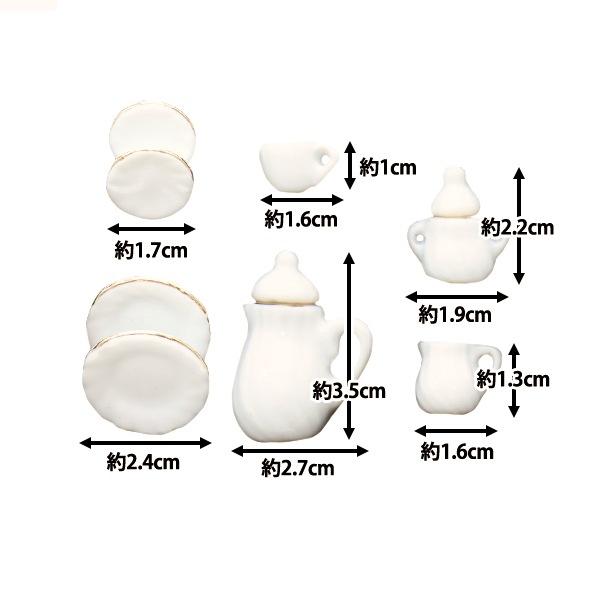 ミニチュアクラフト 『ミニチュアパーツ ティーカップセット MIT-876