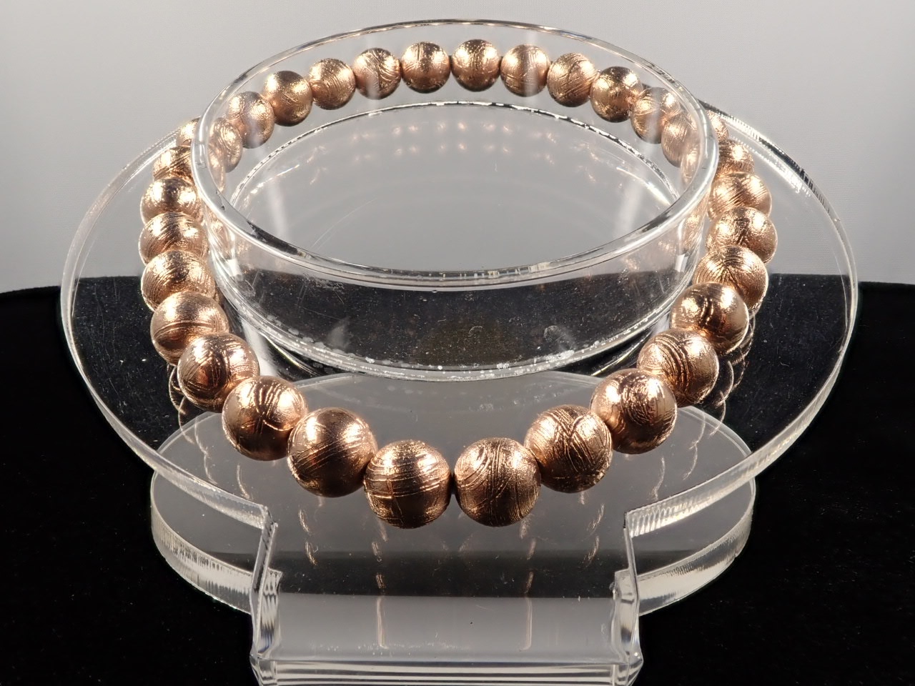 ギベオン（メテオライト） ピンクゴールドカラー ブレスレット 6.4mm