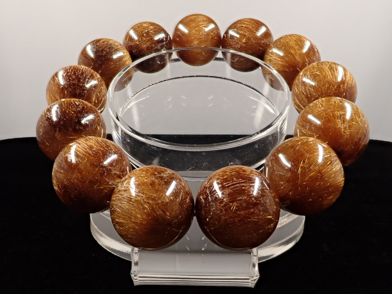 オレンジブラウンルチル（レッドゴールドルチル） ブレスレット 17.3