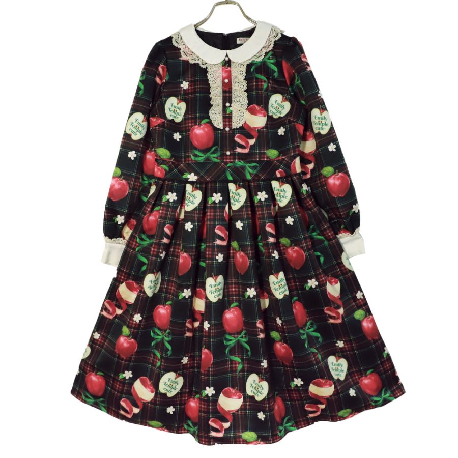 タータンRibbonAppleワンピース (Tartan Ribbon Apple dress) | ONE
