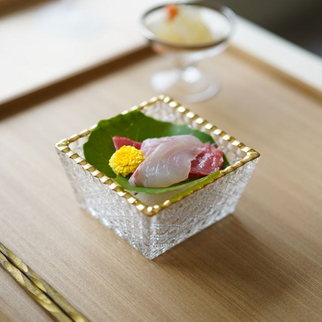 籠目 ガラス八寸皿 ｜ 四季折々のおしゃれな和食器通販サイト