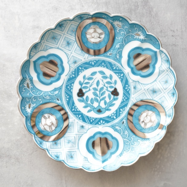 波佐見焼 昴 18cmプレート ai ｜ 四季折々のおしゃれな和食器通販