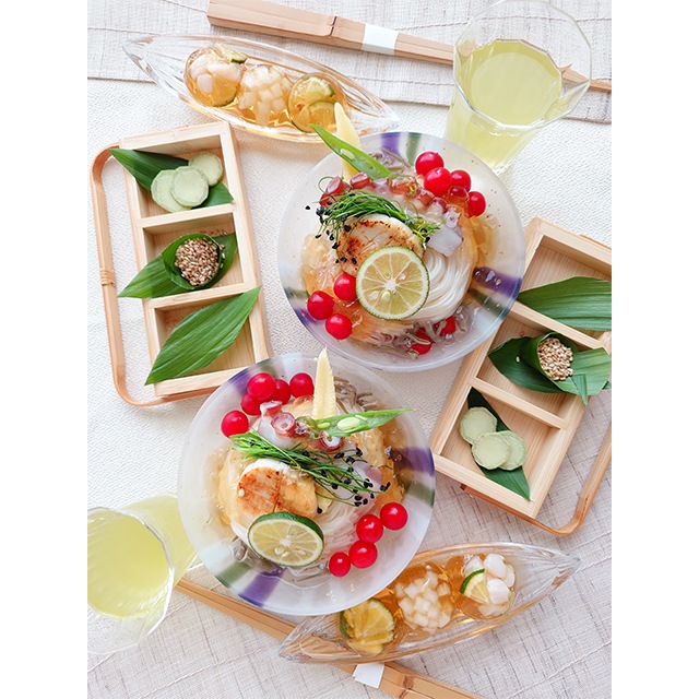 青森びいどろボール パープルグリーン ｜ 四季折々のおしゃれな和食器