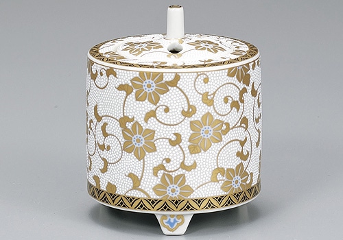 香炉/香立て》九谷焼香炉 白粒鉄仙（木箱付/送料サービス） | お香