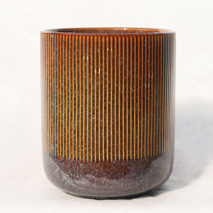 鉢カバー 釉薬陶器製インテリアポット ノルダ（NORDA） ブラウン（茶