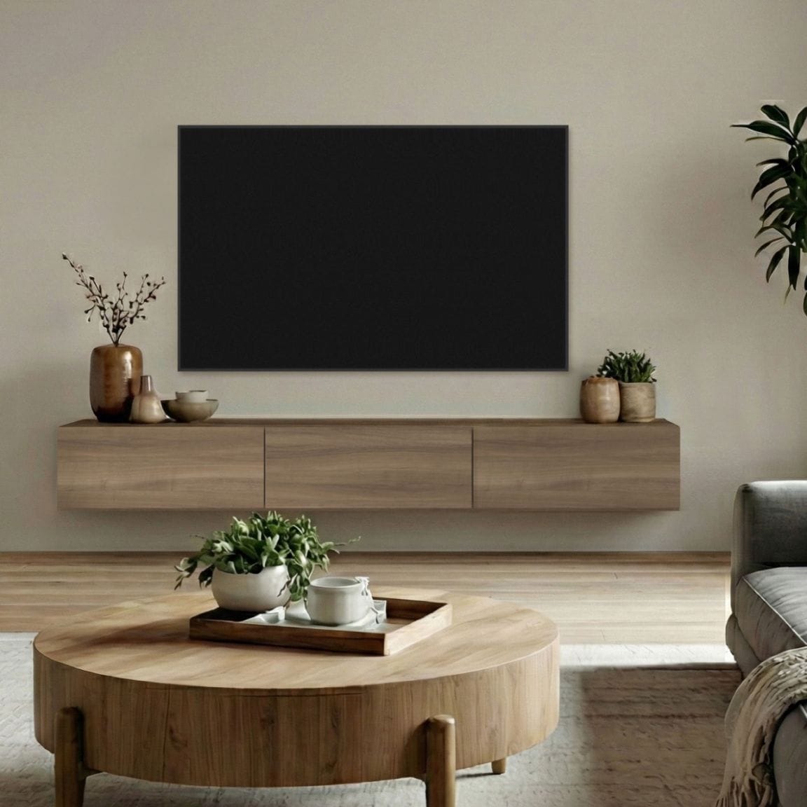 フロートテレビボード 幅180cm 奥行36cm リモコン操作可能 同色仕上げ