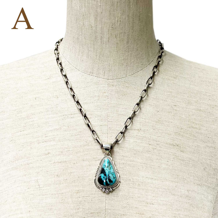 インディアンジュエリー ナバホ族 ターコイズ シルバー ペンダント