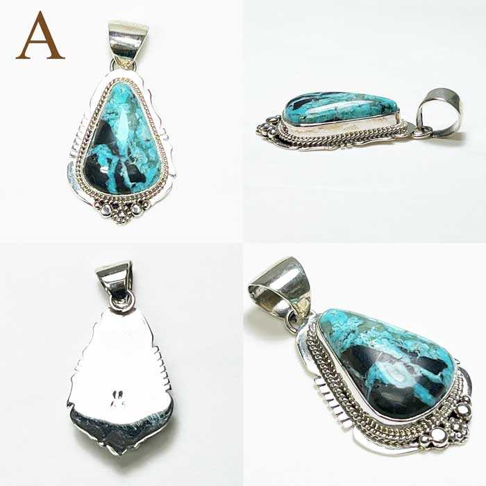 インディアンジュエリー ナバホ族 ターコイズ シルバー ペンダント