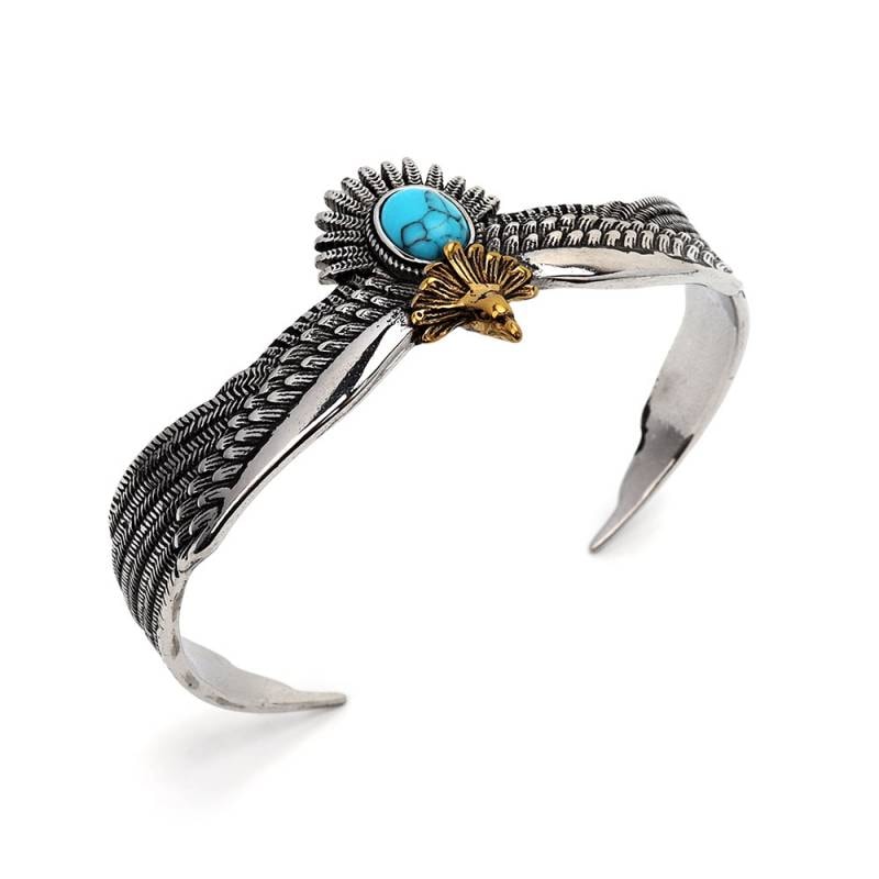 ステンレス ターコイズ イーグルバングル [b681] | スタイルで探す