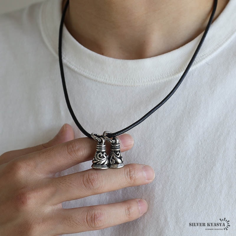 唐草クレーンベルネックレス レザーチェーン [nc042-c022-n225