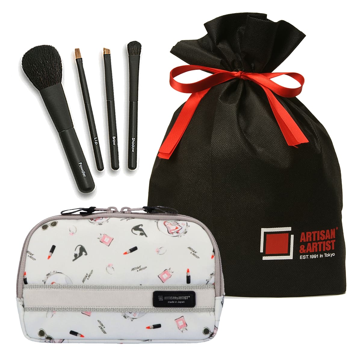 オンライン限定 コスメポーチとメイクブラシのギフトセット 4W-0816