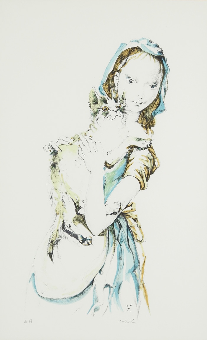 藤田嗣治 「猫を抱く少女」 | | アトリエ・ブランカ