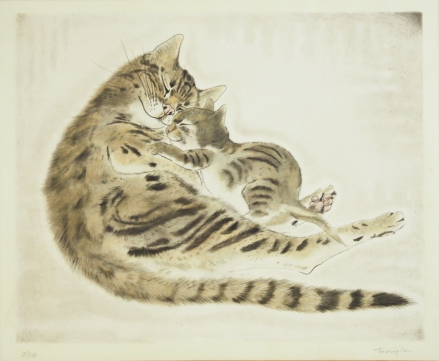 藤田嗣治 「眠る親子猫」 | | アトリエ・ブランカ