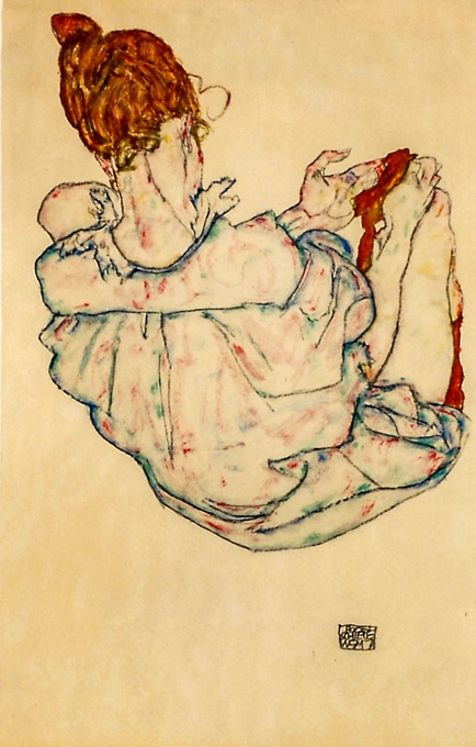 エゴン・シーレ 「上から見下ろした座る女(PL.57)」 | | アトリエ