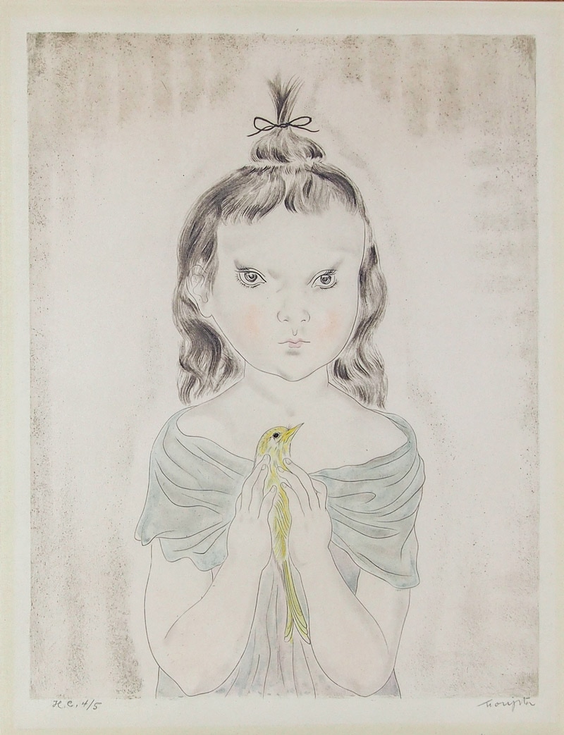 藤田嗣治 「小鳥を抱く少女」 | | アトリエ・ブランカ