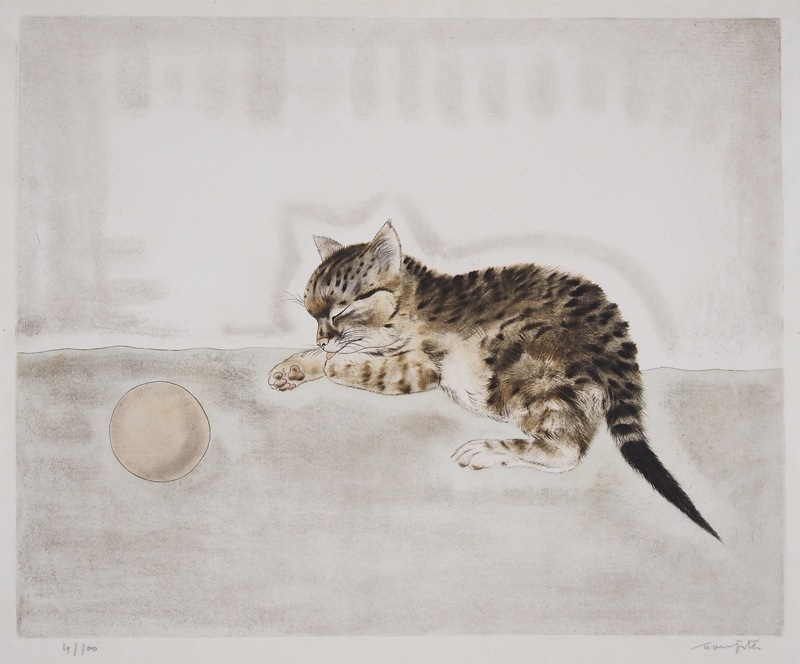 藤田嗣治 「ボールのそばでまどろむ仔猫」 | | アトリエ・ブランカ