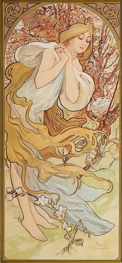 アルフォンス・ミュシャ 「四季」 四点組（4枚1組額装） | | アトリエ