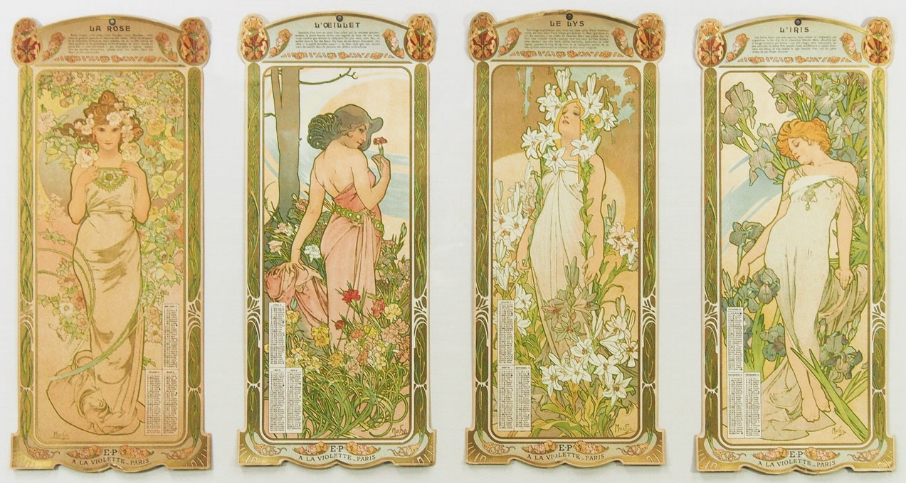 アルフォンス・ミュシャ 「四つの花」 四点組 | | アトリエ・ブランカ