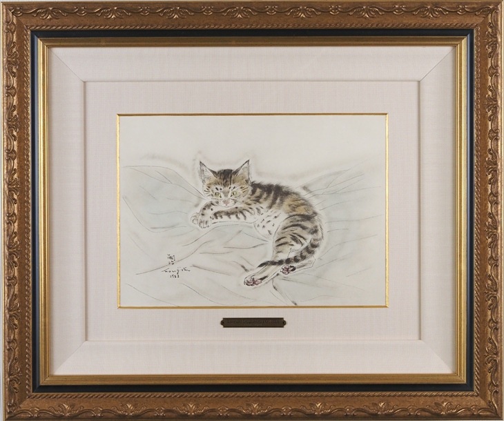 藤田嗣治 「シーツの上に横たわる子猫」 | | アトリエ・ブランカ