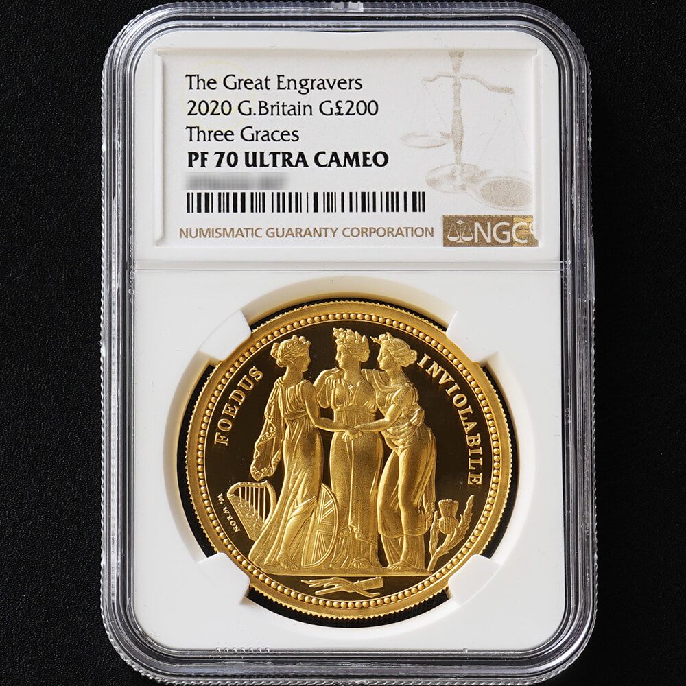 最高鑑定】2020年 イギリス スリー・グレイセス 200ポンド 2オンス金貨