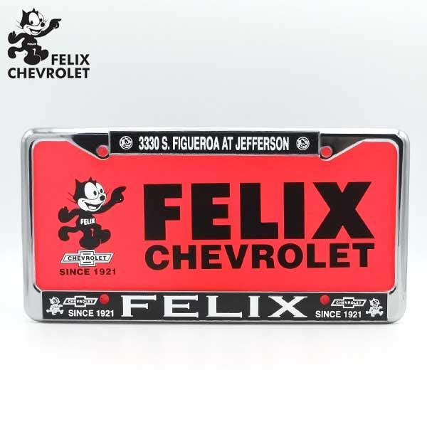 フィリックス シボレー メタル ナンバーフレーム ピンク プレート付き