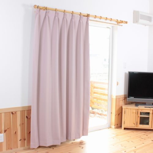 遮光率99.99％ 1級遮光防炎カーテン 無地（ピンク） | 遮光カーテン