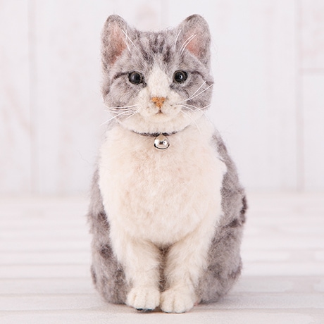 H441-646 植毛レッスンキット サバトラ - ハマナカ商店