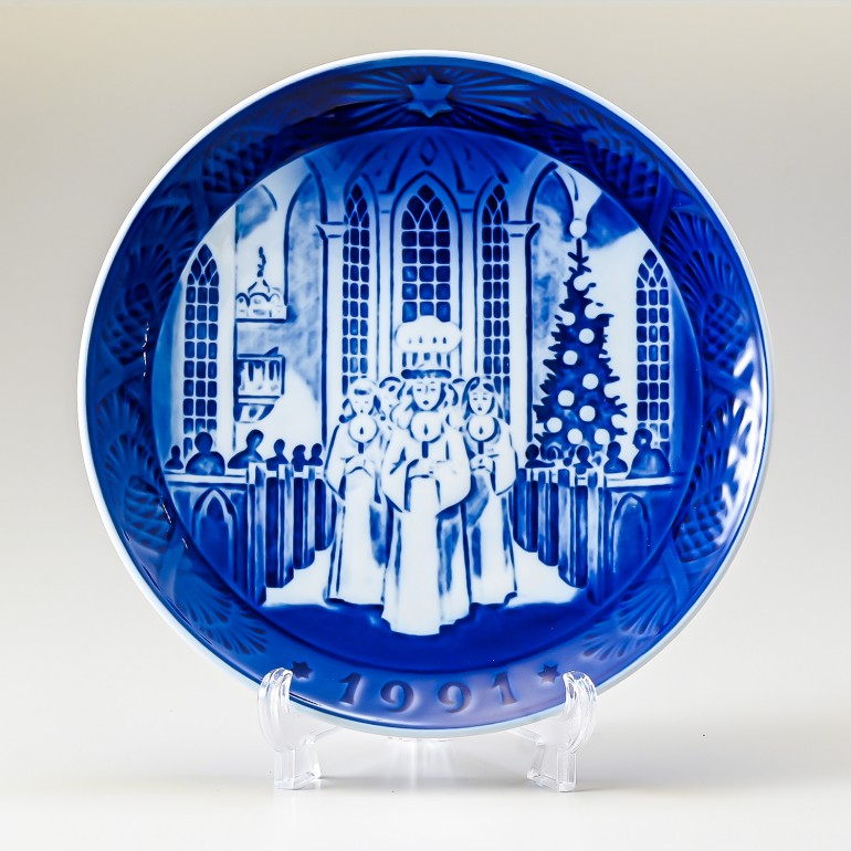 ロイヤルコペンハーゲン イヤープレート 1991年 平成3年 皿立て付き