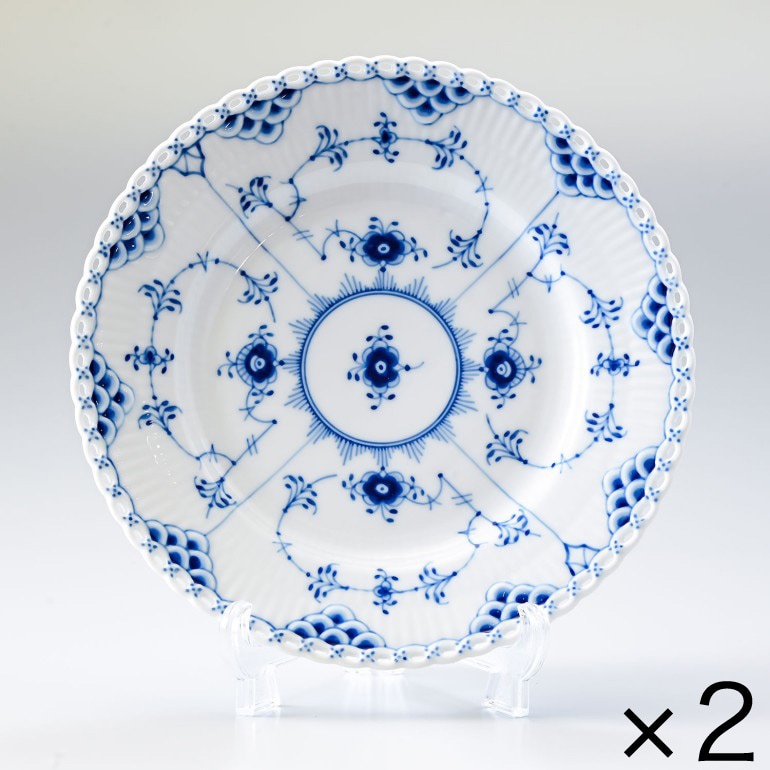 2個セット ロイヤルコペンハーゲン ブルーフルーテッド フルレース
