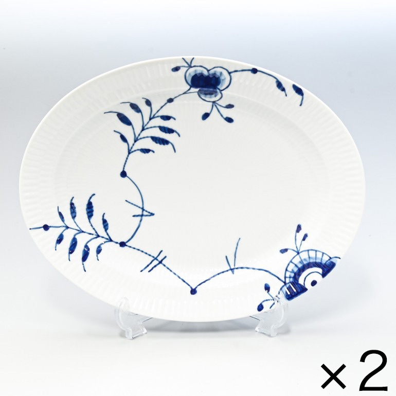 2個セット ロイヤルコペンハーゲン ブルーフルーテッドメガ プレート