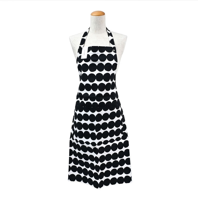 マリメッコ marimekko エプロン Rasymatto ラシィマット ブラック