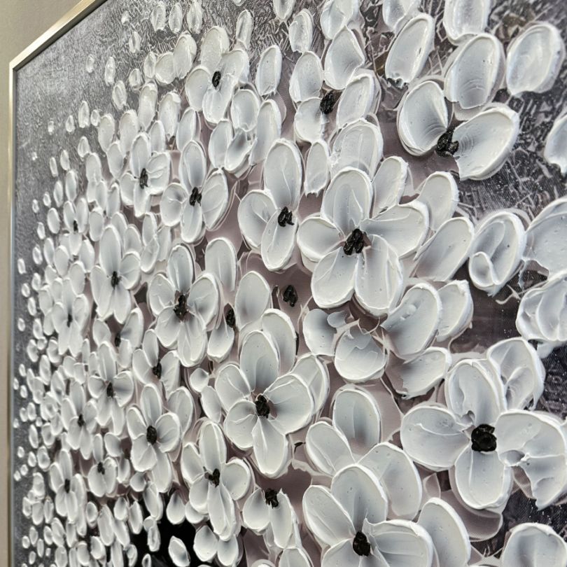 アートフレーム ホワイトブロッサム 103×103cm | ウォールインテリア