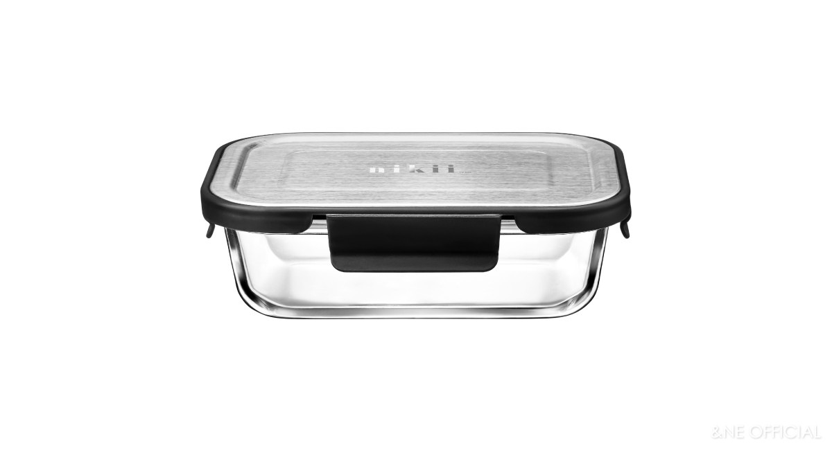 nikii 耐熱ガラス保存容器（ステンレス蓋）M ブラック | カテゴリで