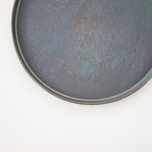 瀬川辰馬 硫化銀彩 切立プレート中 A1 Φ21.5cm