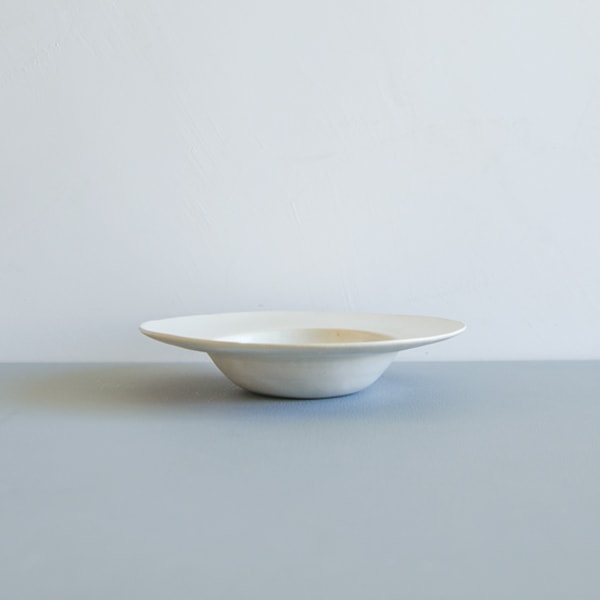 田中直純 乳白釉スープ皿S φ20cm