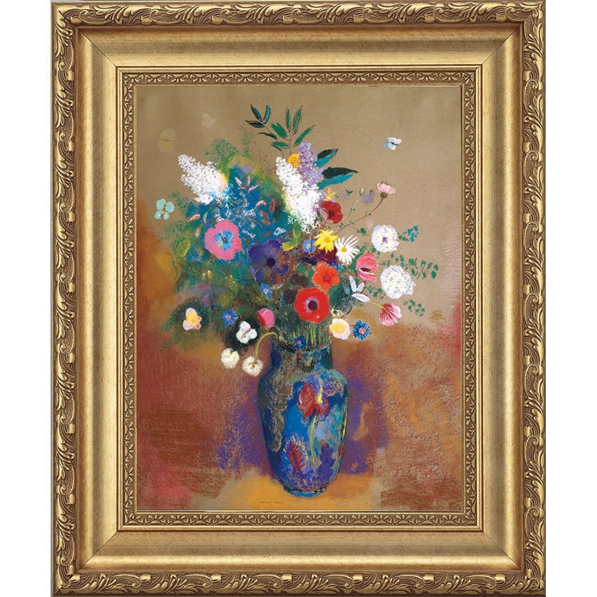 花瓶の花束』 オディロン・ルドン 4号 立体複製名画 額装付 【ポイント
