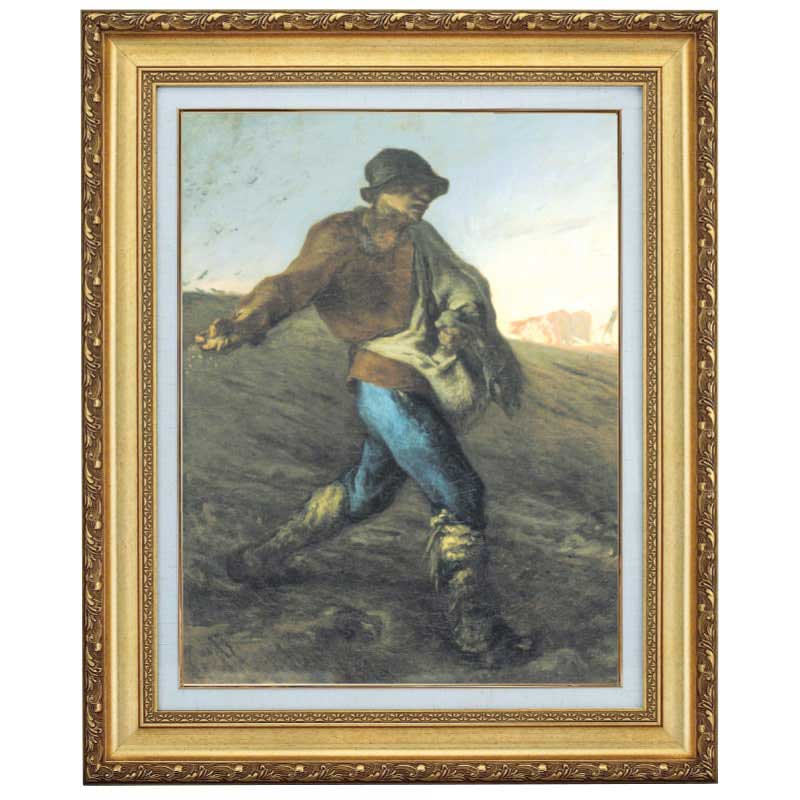 晩鐘』 ミレー 4号 立体複製名画 レプリカ 額装付 【ポイント5％還元