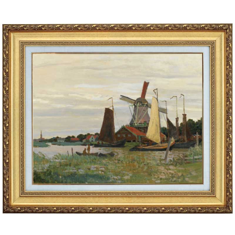 ザーンダムの風車』 モネ 10号 立体複製名画 額装付 【ポイント5