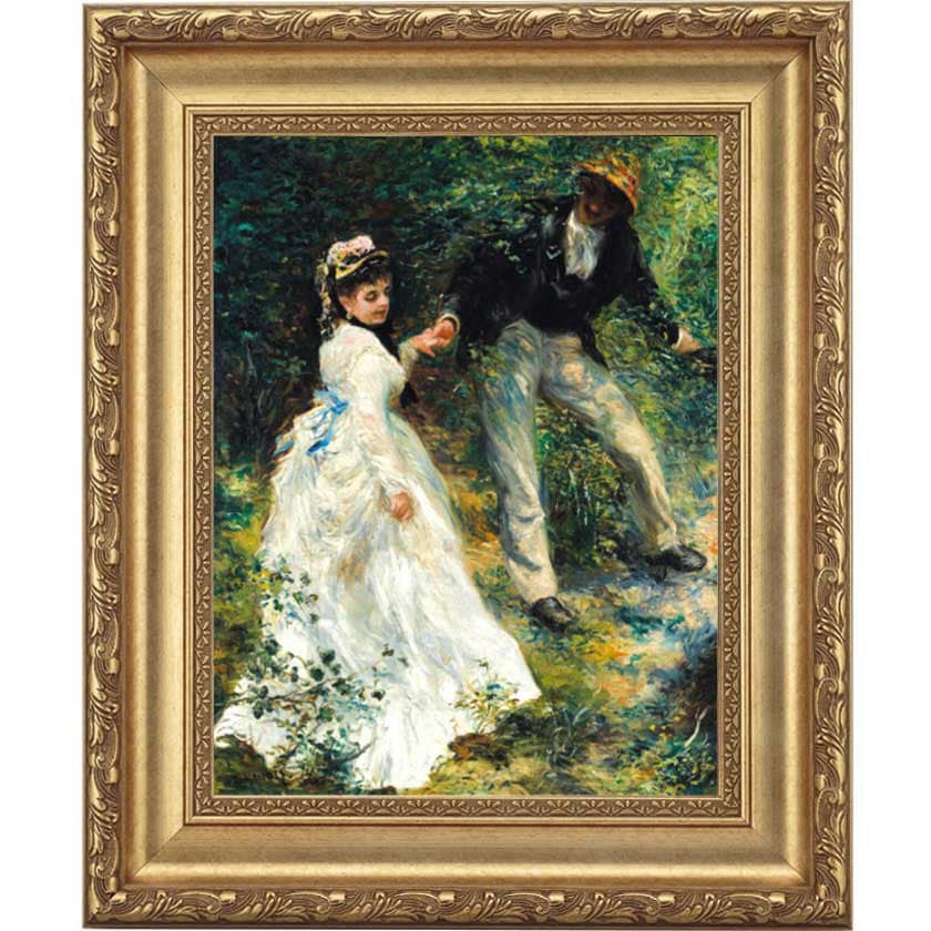 印象派風景画 川と散歩する人々D5 335【i印象派風に】オンネトー湖