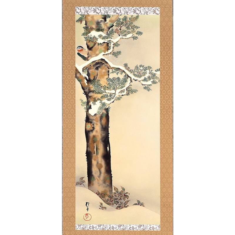 酒井抱一 「十二か月花鳥図」 三月 「桜に雉子図」 複製掛軸