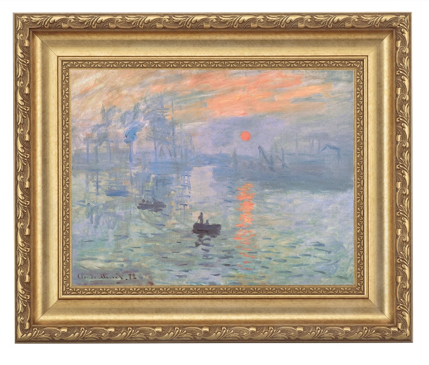 印象・日の出』 クロード・モネ 4号 立体複製名画 額装付 【ポイント5