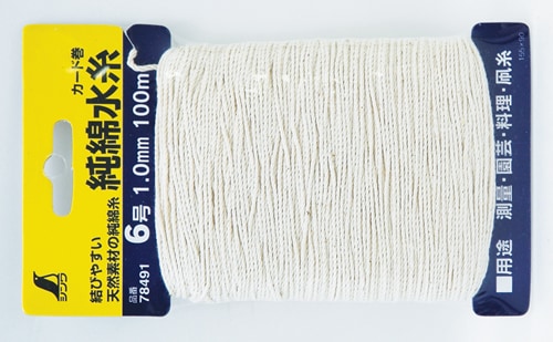 シンワ測定 純綿水糸 カ-ド巻 7号 1.1mm 100M 78493 | 工具,大工道具