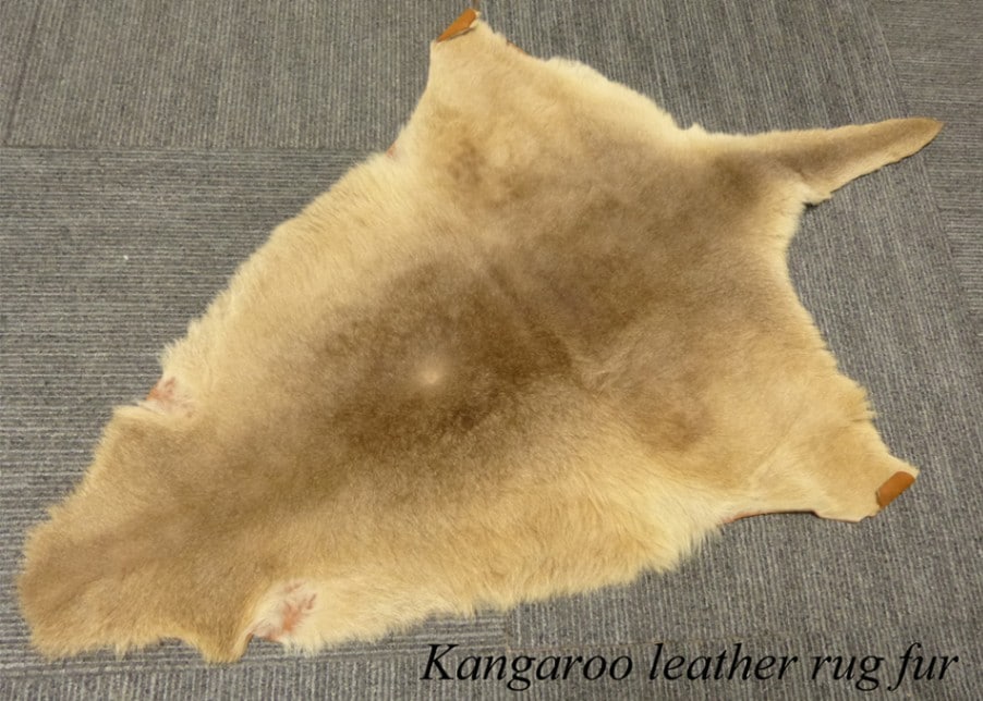オーストラリア カンガルー ミニラグマット/天然 毛皮 革【中古
