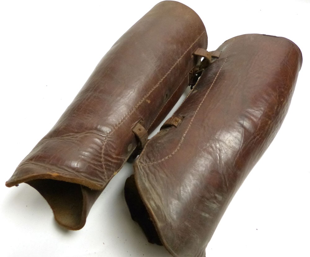 希少】旧日本軍 革脚絆 ゲートル すね当て 軍隊 陸軍【中古