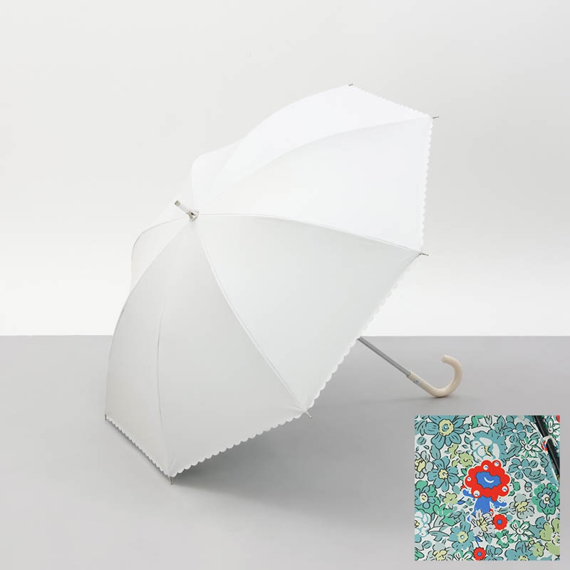EXPO2025ミャクミャク裏地小花柄プリント 晴雨兼用傘（長傘） 🄫Expo