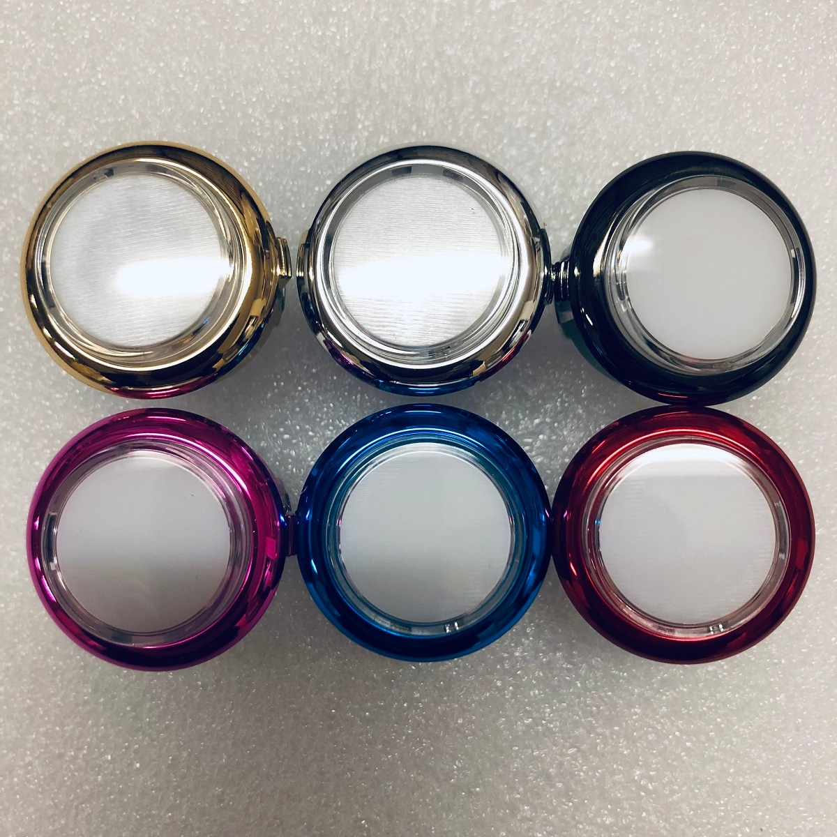 メタリック&メタリック枠クリアホワイト】三和電子 ハメ込み式押し