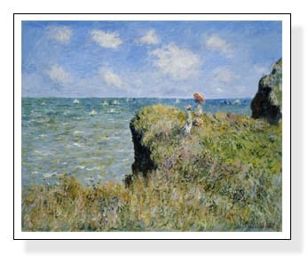 プールヴィルの断崖の上の散歩 1882（クロード モネ） ポスター販売の