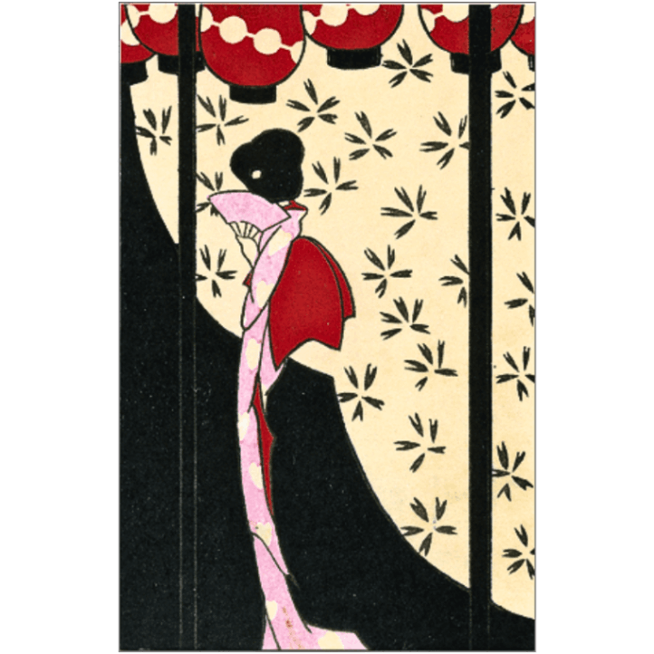 コロタイプ絵はがき〈季趣五題 はるうらら 踊子〉小林かいち BC-055