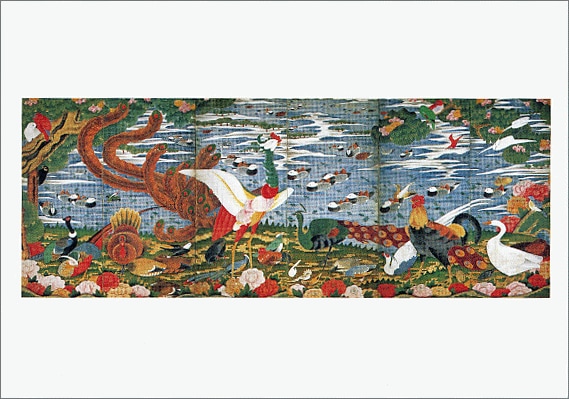 絵はがき〈樹花鳥獣図屏風(左隻)〉伊藤若冲 NA-56京都便利堂オンライン